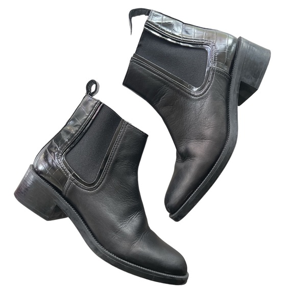 Zara Woman Black Combat Moto Boots - Picture 5 of 7